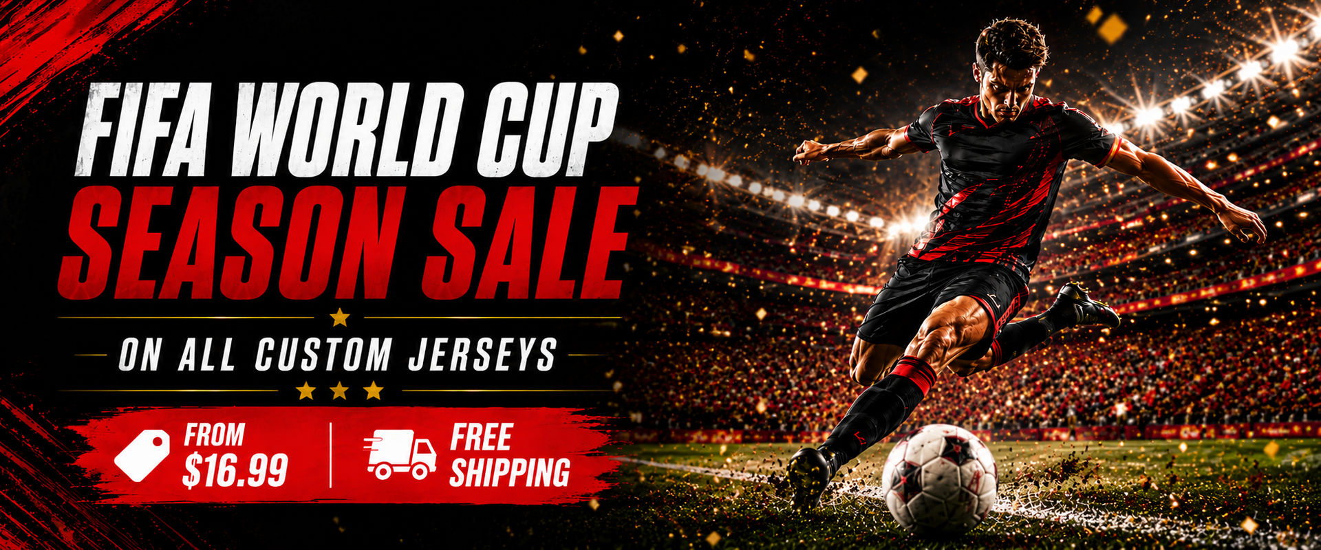 World Cup custom jersey sale banner
