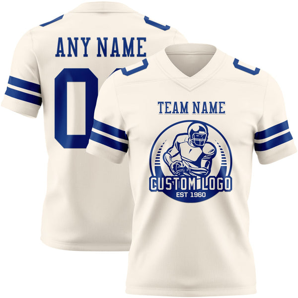 Custom Cream Royal Authentic Football Jersey alternate