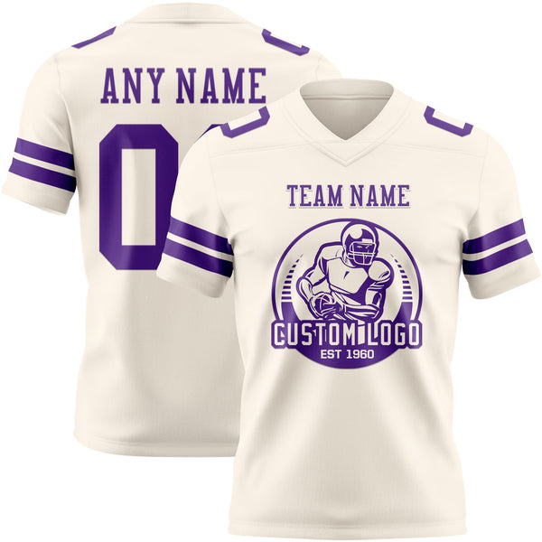 Custom Cream Purple Authentic Football Jersey alternate