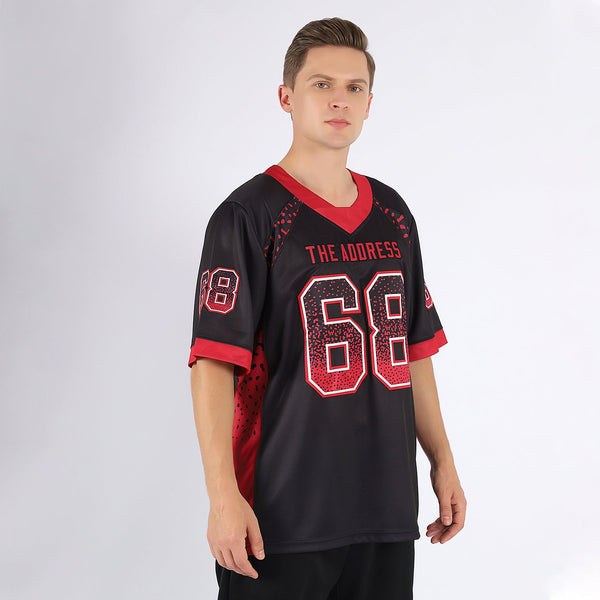 Custom Black Red-Gray Drift Fashion Football Jersey alternate