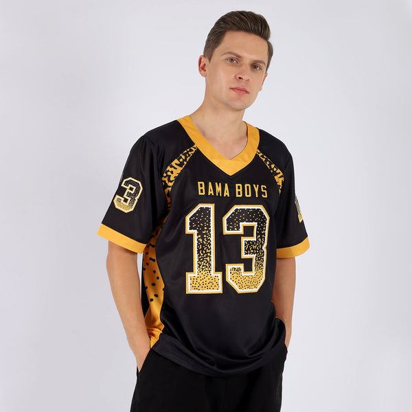 Custom Black Gold-White Drift Fashion Football Jersey alternate