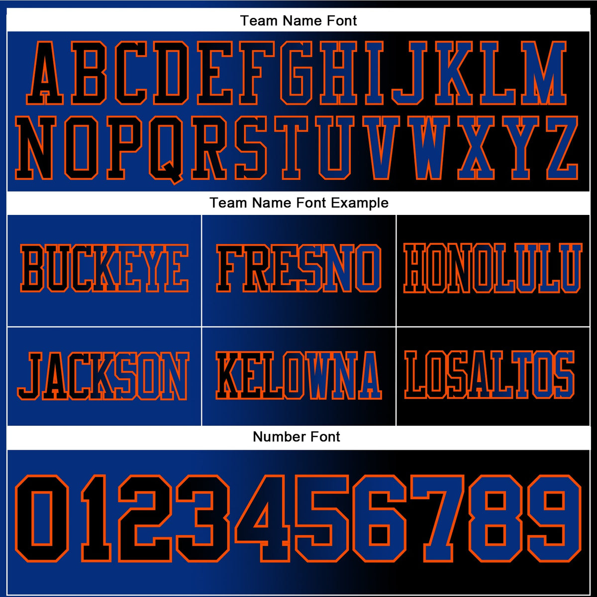 Custom Black Royal-Orange Authentic Gradient Fashion Football Jersey - Front