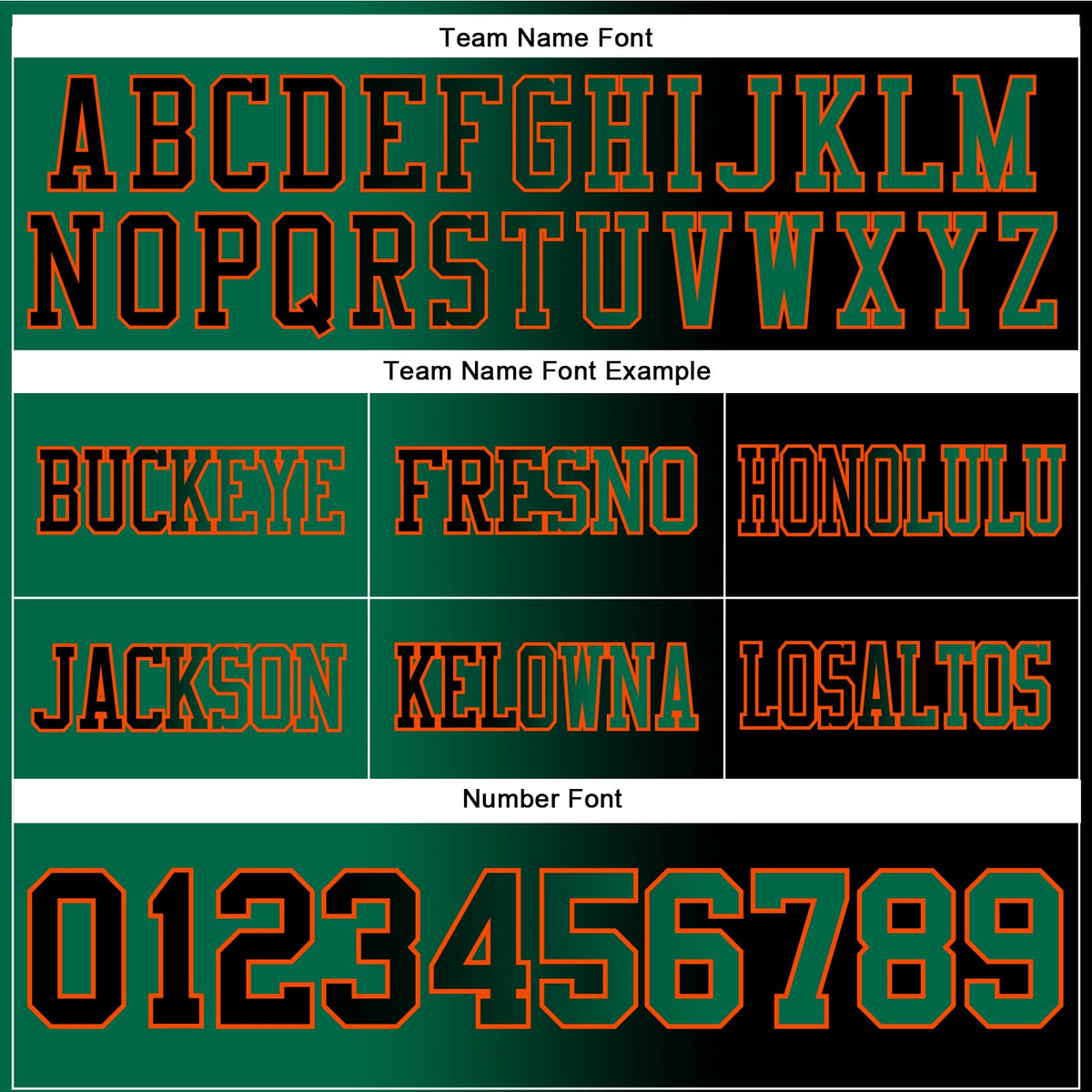 Custom Black Kelly Green-Orange Authentic Gradient Fashion Football Jersey - Front
