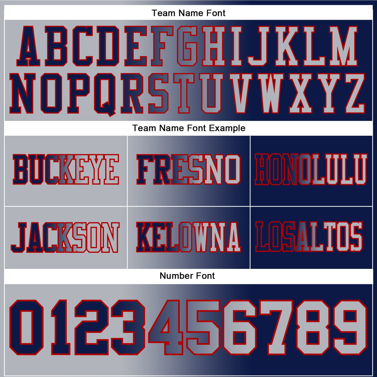 Custom Navy Gray-Red Authentic Gradient Fashion Football Jersey - Front