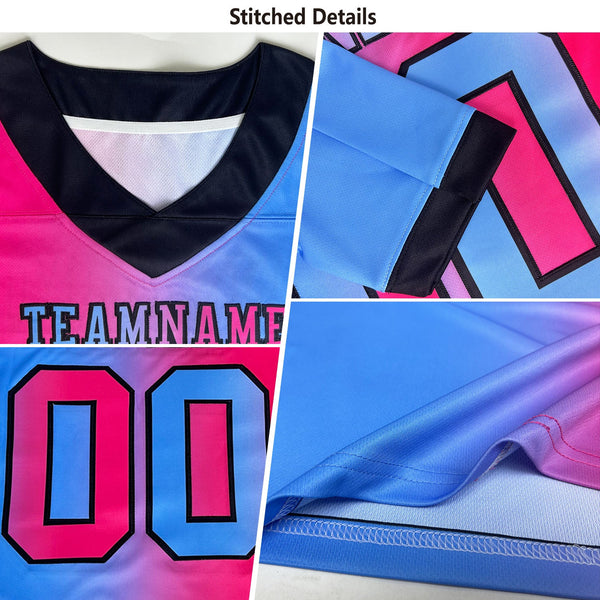 Custom Black White-Old Gold Authentic Gradient Fashion Scratch Football Jersey alternate
