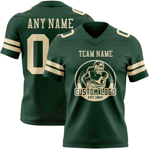 Custom Green Cream Authentic Football Jersey alternate