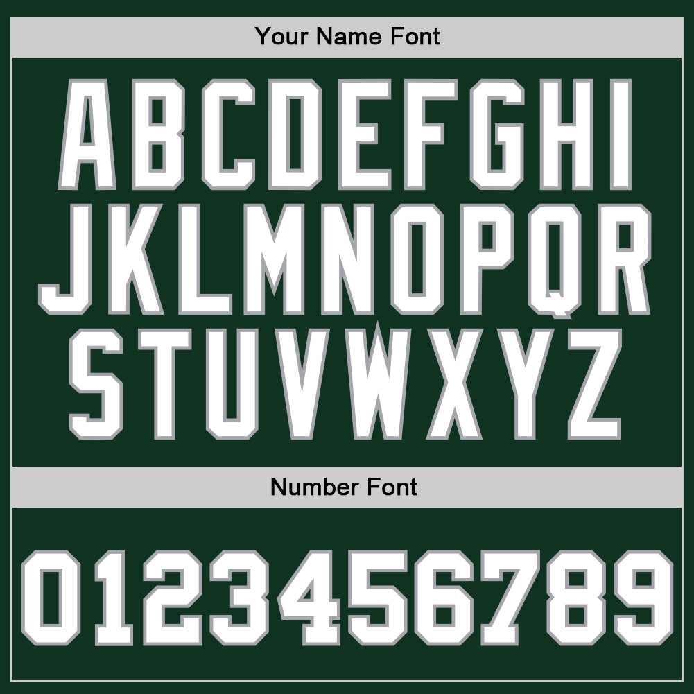 Custom Hunter Green White-Gray Authentic Throwback Basketball Jersey - Front