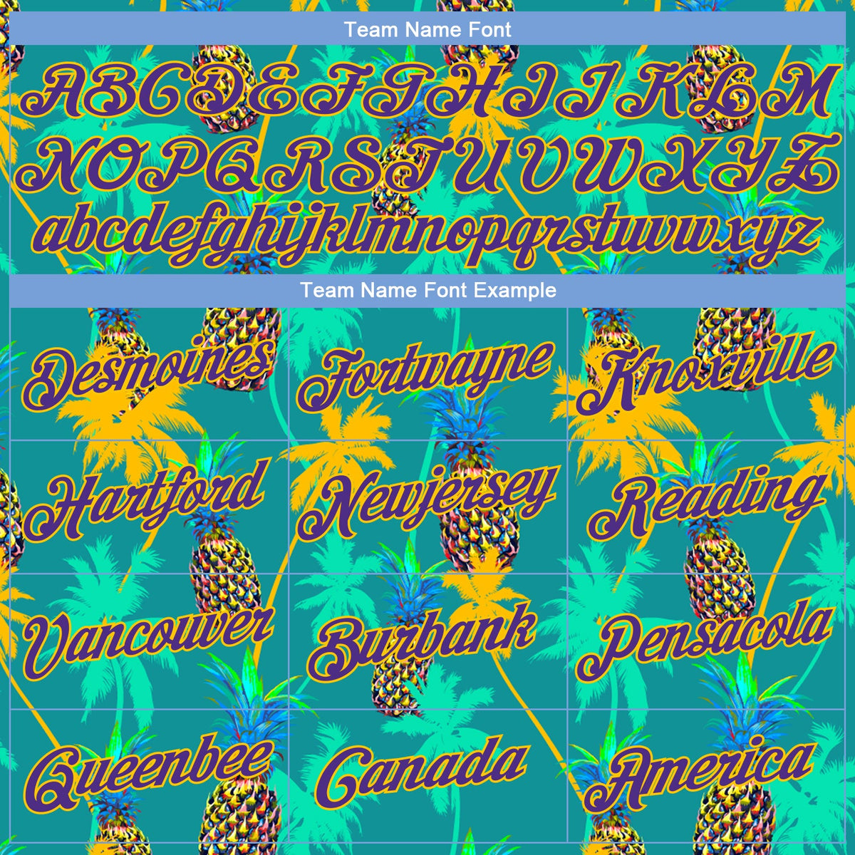 Custom Kelly Green Purple-Gold 3D Pattern Hawaii Palm Trees Pineapples Authentic Basketball Jersey - Front