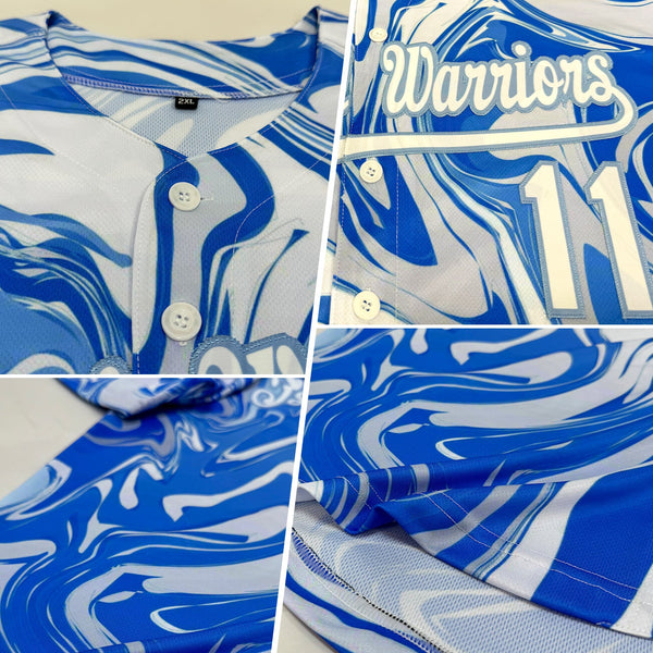 Custom 3D Pattern Design Abstract Ocean With Waves Fluid Art Authentic Baseball Jersey alternate