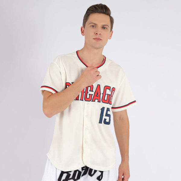 Custom Cream Red-Navy Authentic American Flag Fashion Baseball Jersey alternate