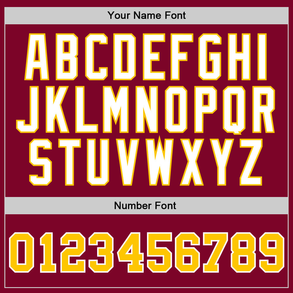 Custom Maroon Gold-White Authentic Throwback Basketball Jersey - Detail