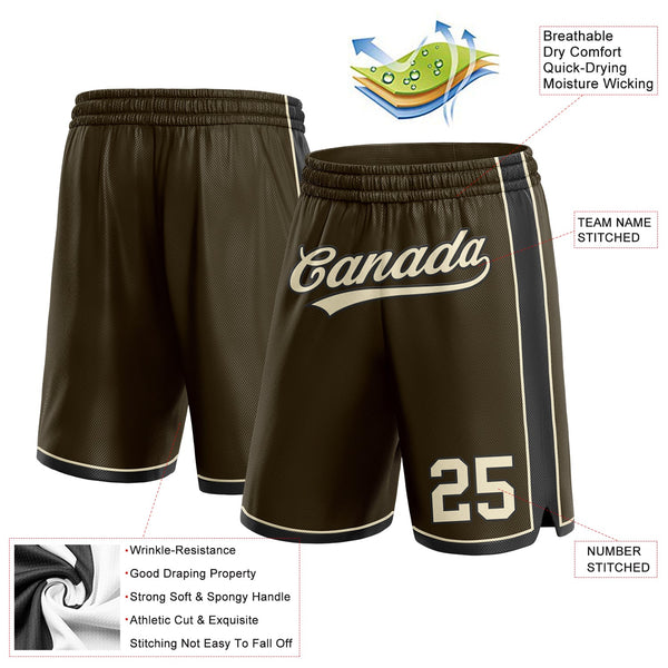 Custom Olive Cream-Black Authentic Salute To Service Basketball Shorts alternate