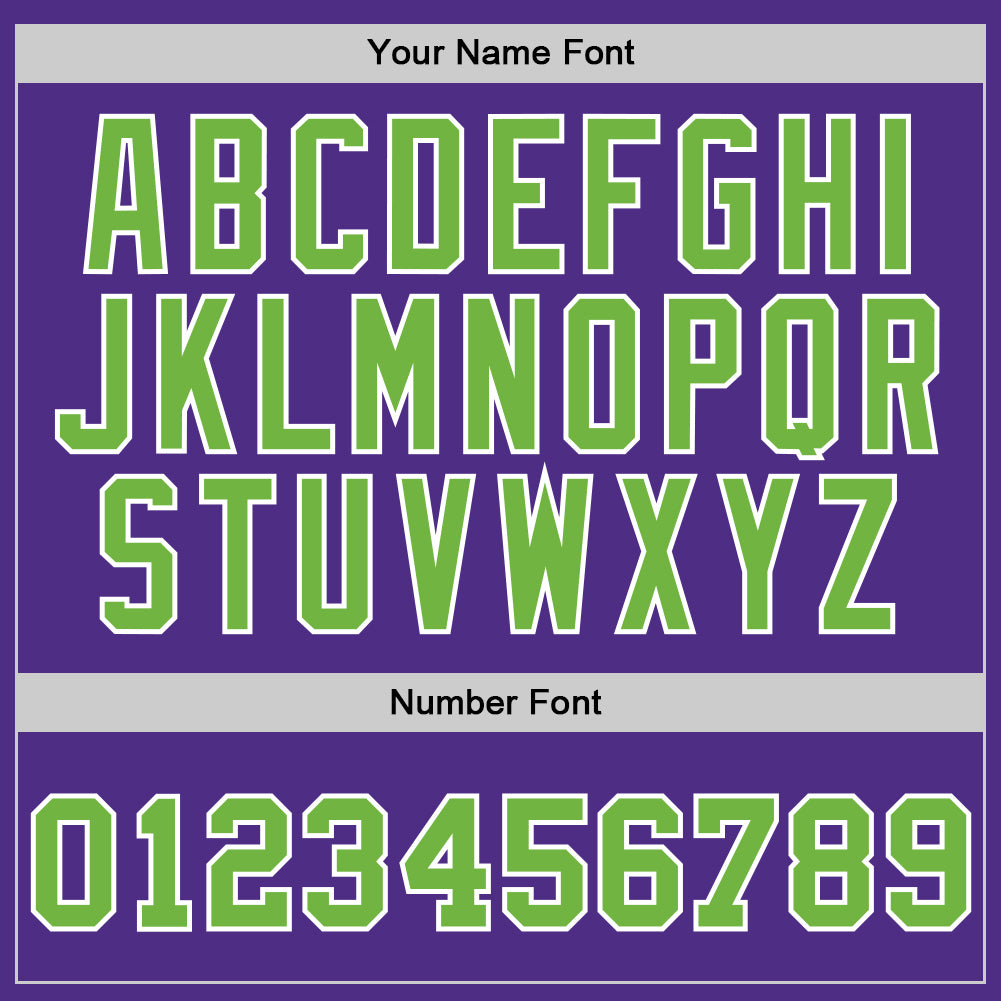 Custom Purple Neon Green-White Authentic Throwback Basketball Jersey - Front