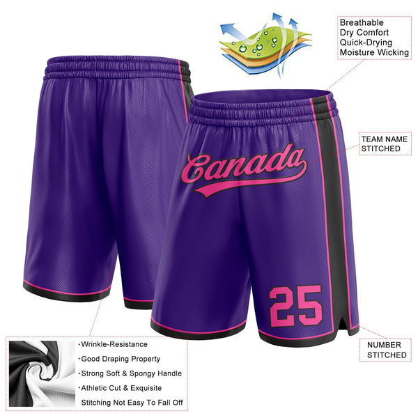 Custom Purple Pink-Black Authentic Basketball Shorts alternate