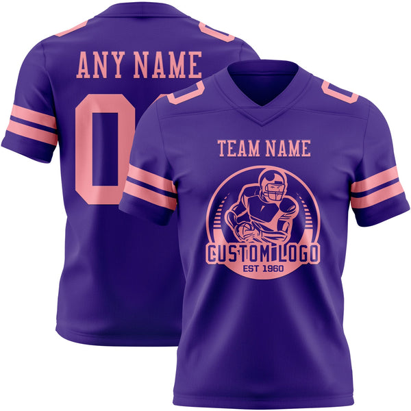 Custom Purple Medium Pink Authentic Football Jersey alternate