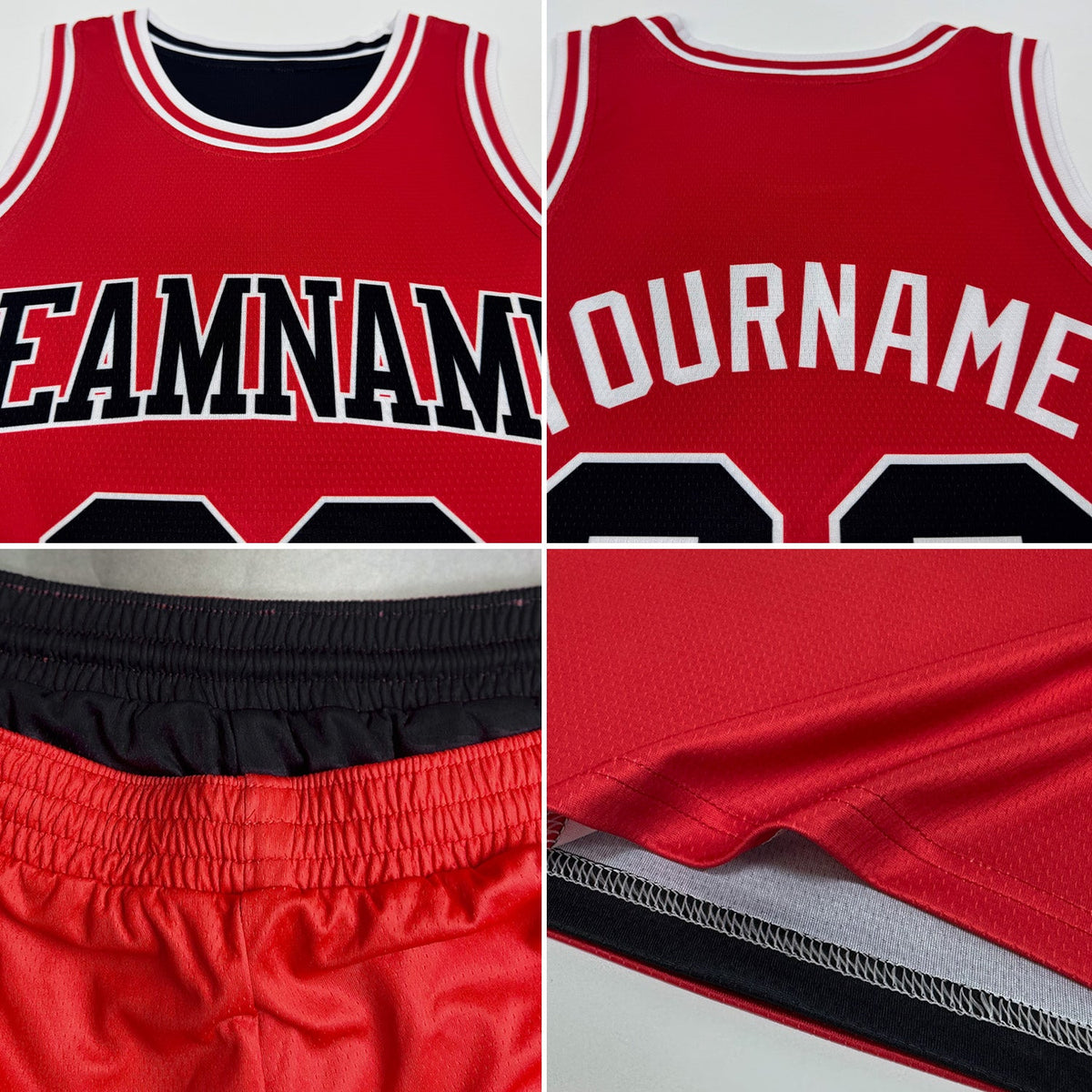 Custom Reversible Navy Gold Double Side Sublimation Basketball Set Jersey - Detail