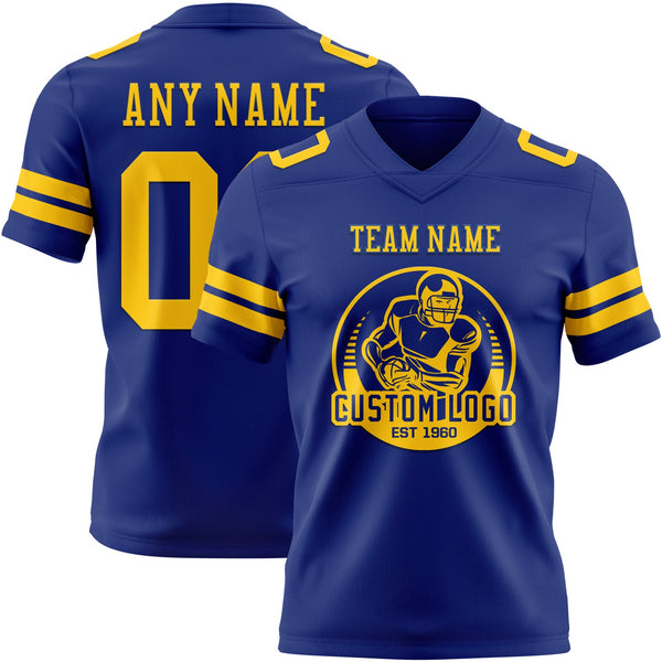 Custom Royal Yellow Authentic Football Jersey alternate