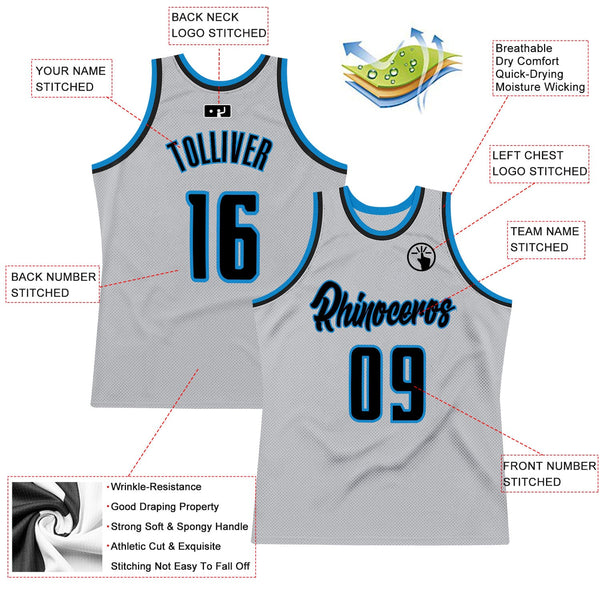 Custom Gray Navy-Blue Authentic Throwback Basketball Jersey alternate
