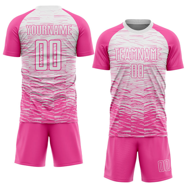 Custom Pink White Sublimation Soccer Uniform Jersey alternate