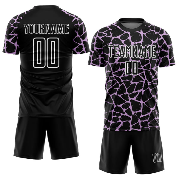Custom Black Light Purple-White Abstract Network Splash Sublimation Soccer Uniform Jersey alternate