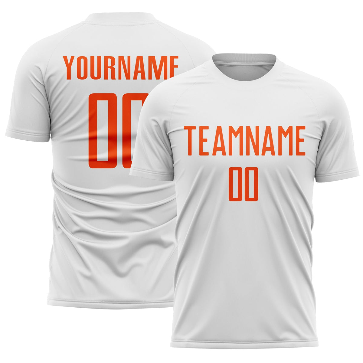 Custom White Orange Sublimation Soccer Uniform Jersey