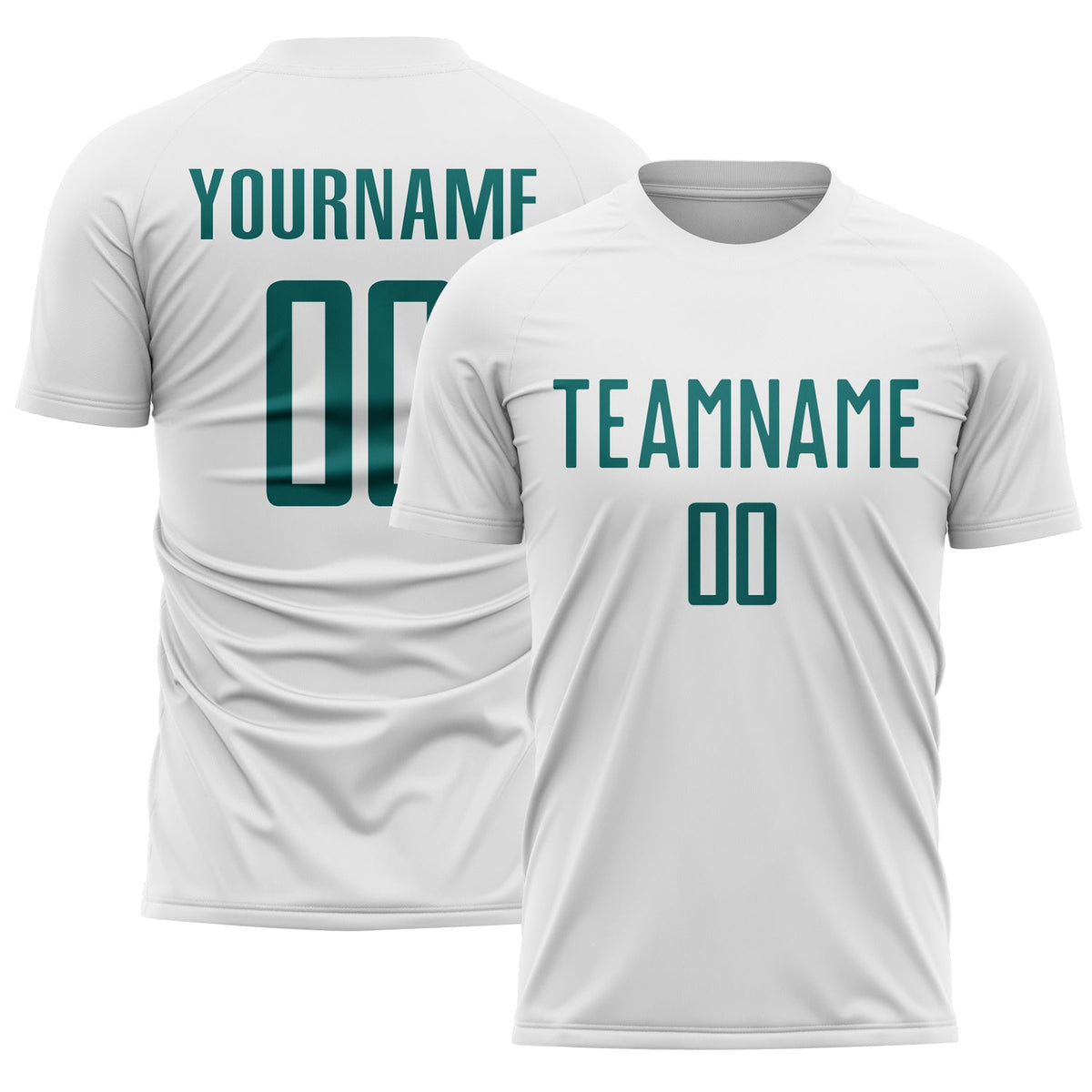 Custom White Teal Sublimation Soccer Uniform Jersey