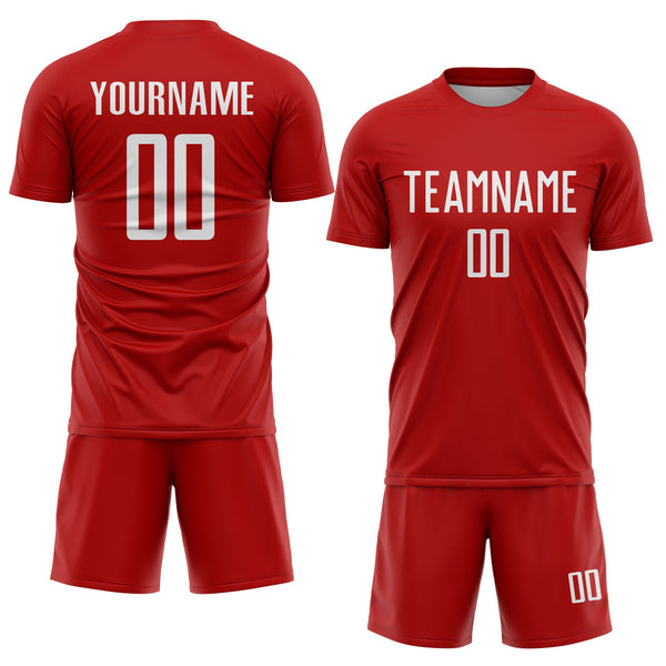 Custom Red White Sublimation Soccer Uniform Jersey alternate
