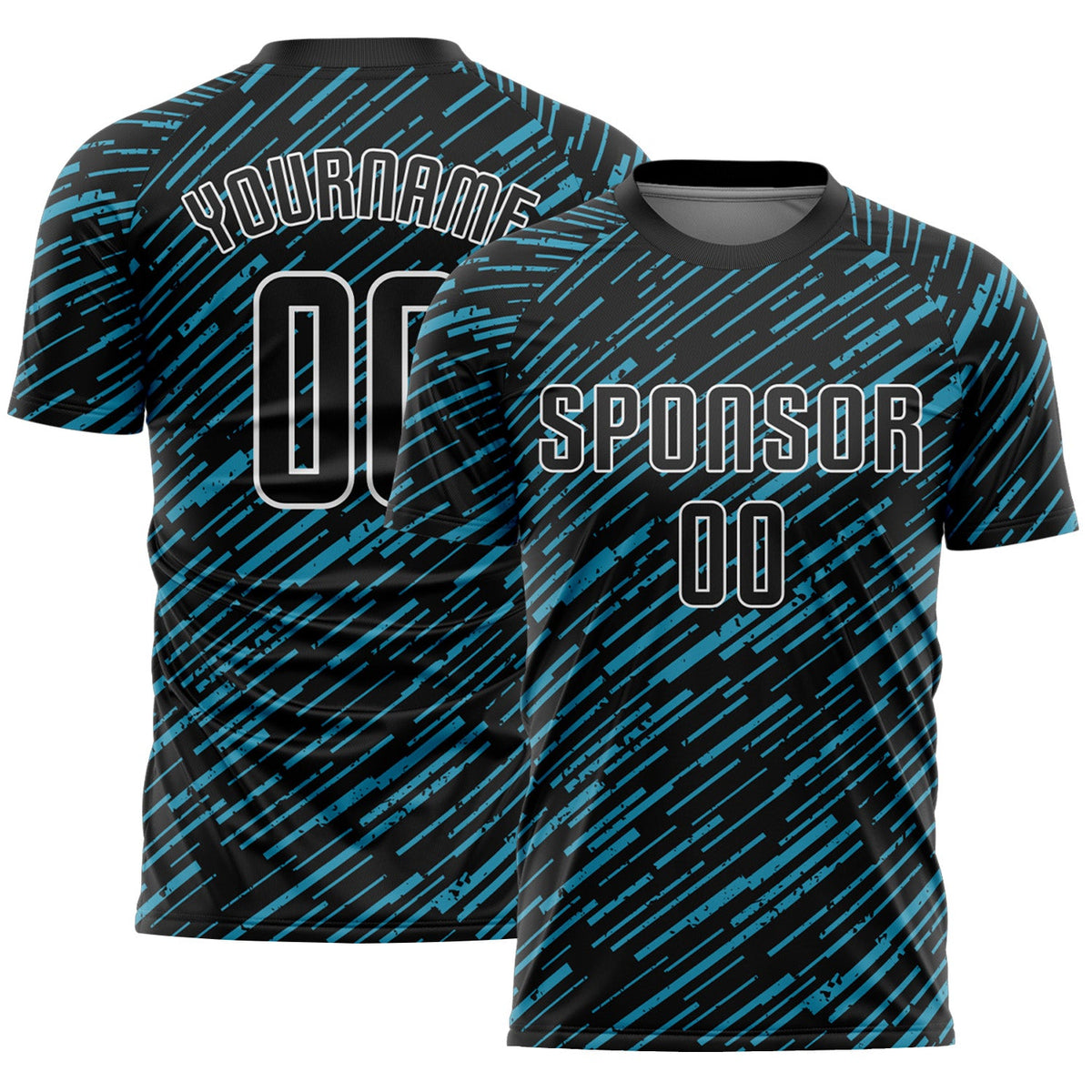Custom Black Panther Blue-White Line Sports Sublimation Soccer Uniform Jersey
