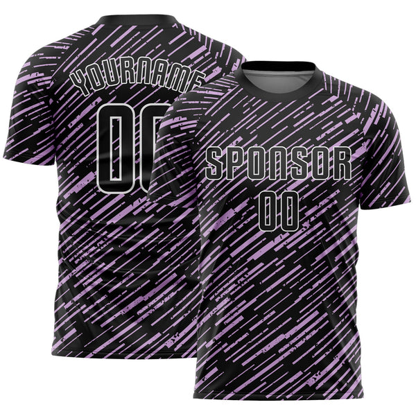 Custom Black Light Purple-White Line Sports Sublimation Soccer Uniform Jersey