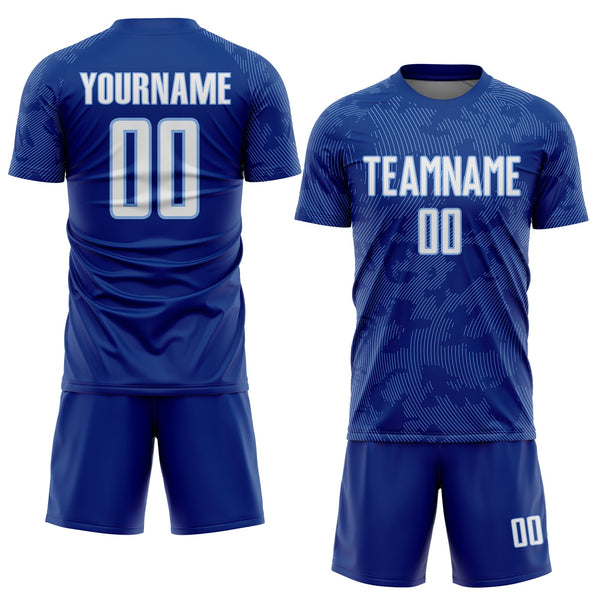 Custom Royal White-Light Blue Curve Lines Sublimation Soccer Uniform Jersey alternate