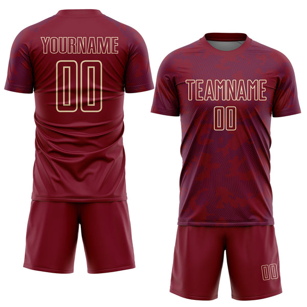 Custom Crimson Royal-Cream Curve Lines Sublimation Soccer Uniform Jersey alternate