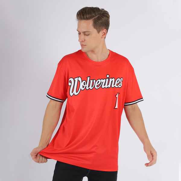 Custom Red White-Black Performance T-Shirt alternate