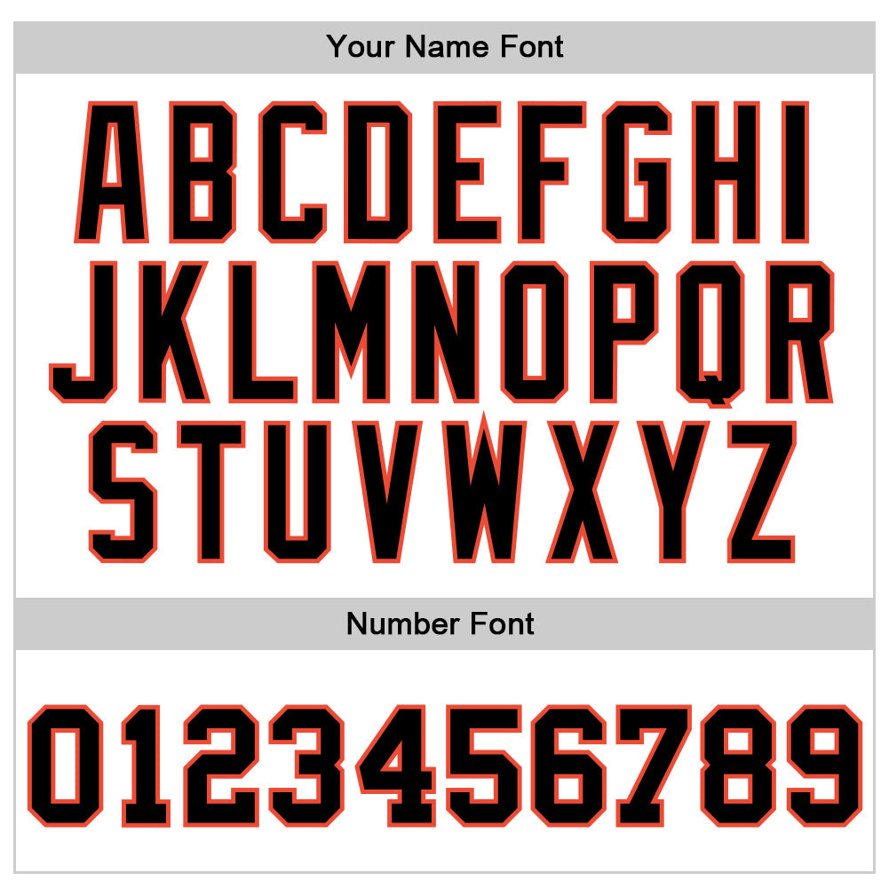 Custom White Black-Orange Authentic Throwback Basketball Jersey - Front