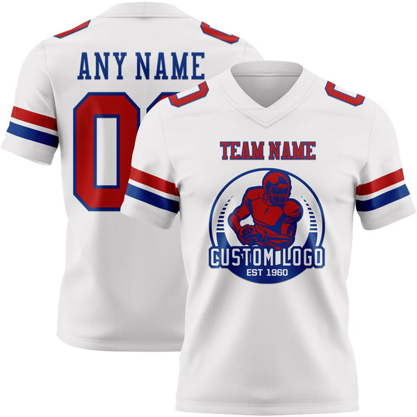 Custom White Red-Royal Authentic Football Jersey alternate