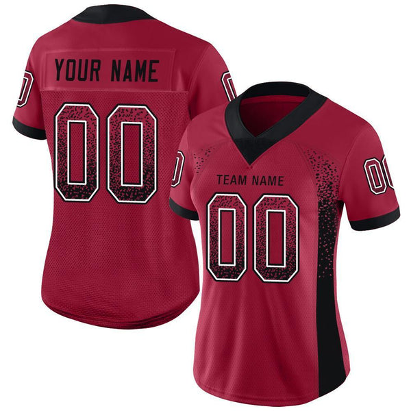 Custom Cardinal Black-White Drift Fashion Football Jersey alternate