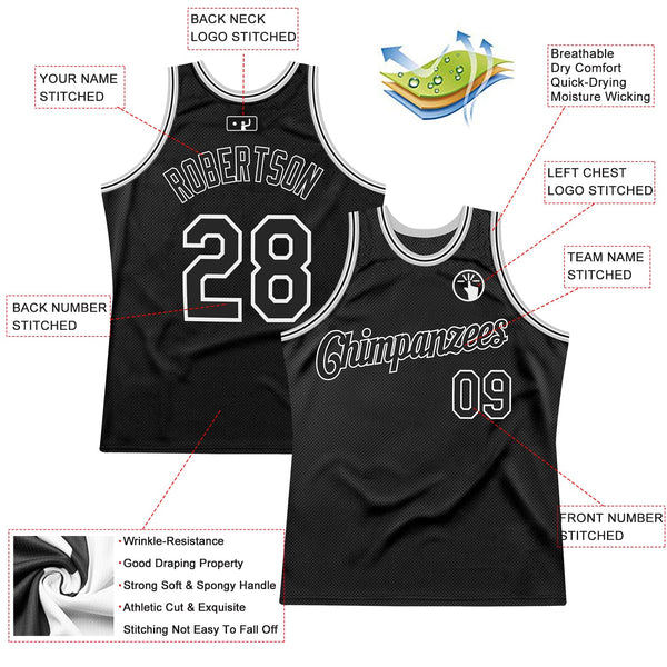 Custom Black Black-Gray Authentic Throwback Basketball Jersey alternate