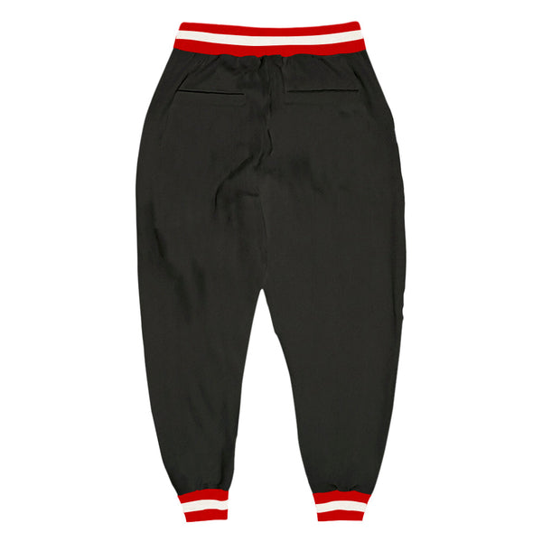 Custom Black Red-White Sports Pants alternate
