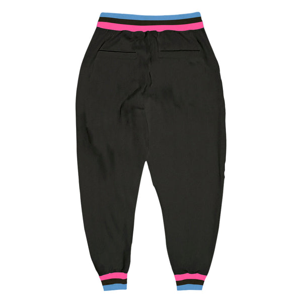 Custom Black Pink-Light Blue Sports Pants alternate