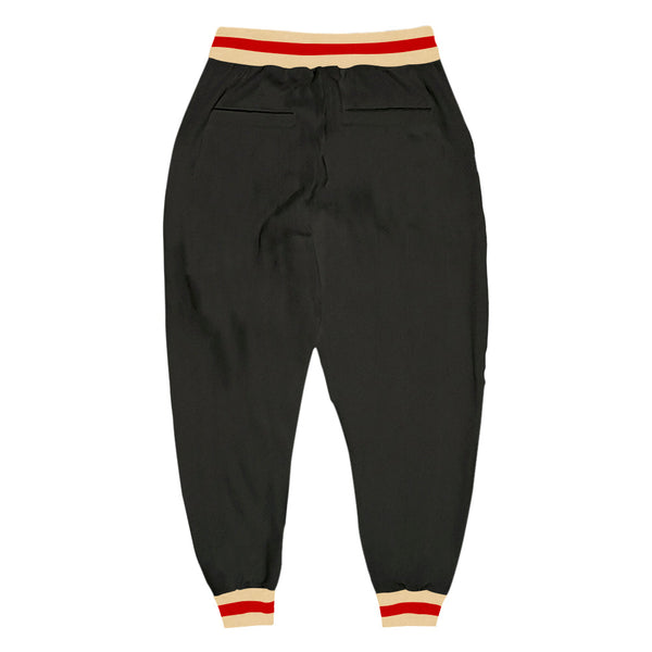 Custom Black Cream-Red Sports Pants alternate