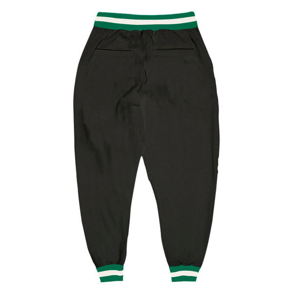 Custom Black Kelly Green-White Sports Pants alternate