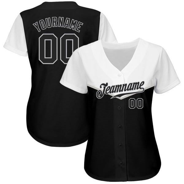 Custom Black Black-Gray 3D Pattern Design Multicolor Authentic Baseball Jersey alternate