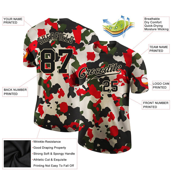 Custom Camo Black-Cream Performance Salute To Service T-Shirt alternate
