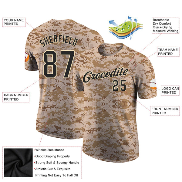Custom Camo Black-Cream Performance Salute To Service T-Shirt alternate