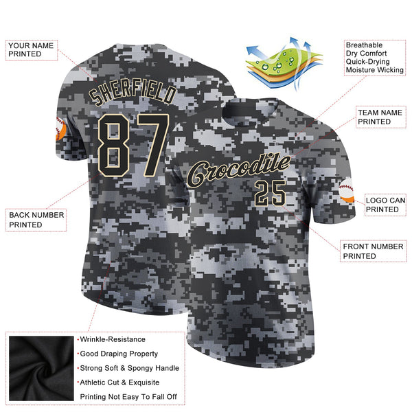 Custom Camo Black-Cream Performance Salute To Service T-Shirt alternate