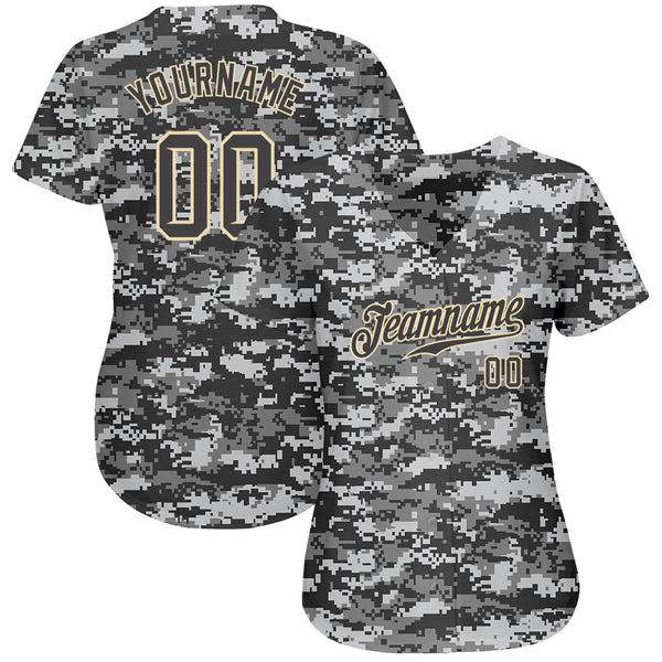 Custom Camo Steel Gray-Cream Authentic Salute To Service Baseball Jersey alternate