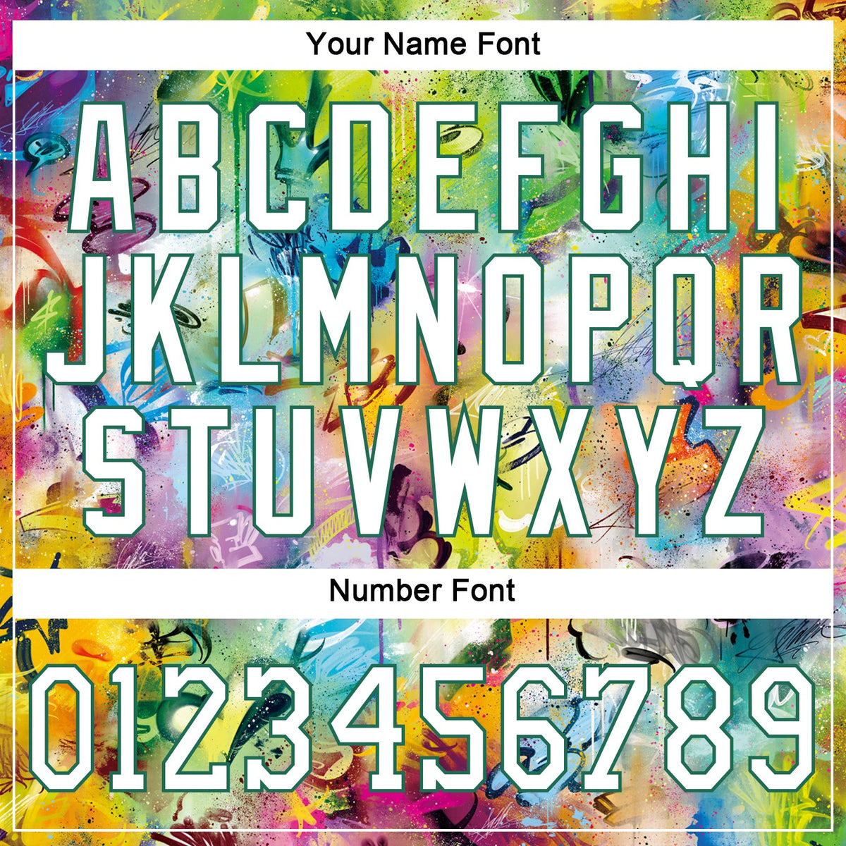 Custom Scratch Graffiti Pattern White-Kelly Green 3D Authentic Basketball Jersey - Detail