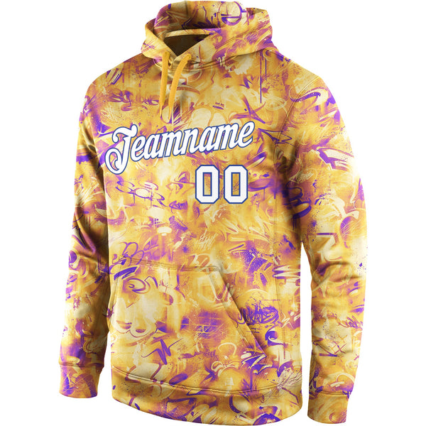 Custom Stitched Splashes Graffiti Pattern White-Royal 3D Sports Pullover Sweatshirt Hoodie alternate