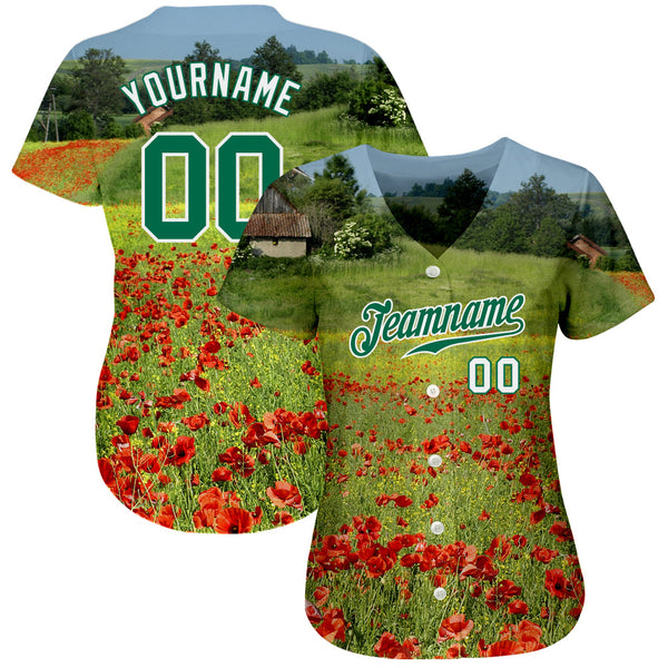 Custom Graffiti Pattern Red-Gold 3D Authentic Baseball Jersey alternate