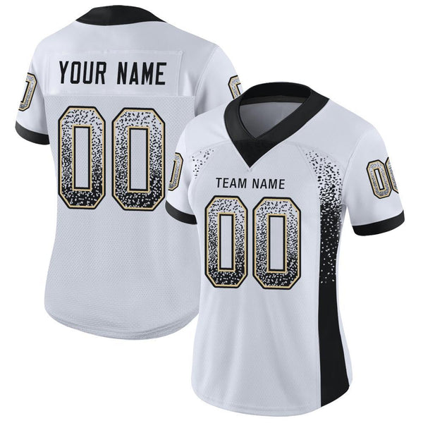 Custom White Black-Vegas Gold Drift Fashion Football Jersey alternate