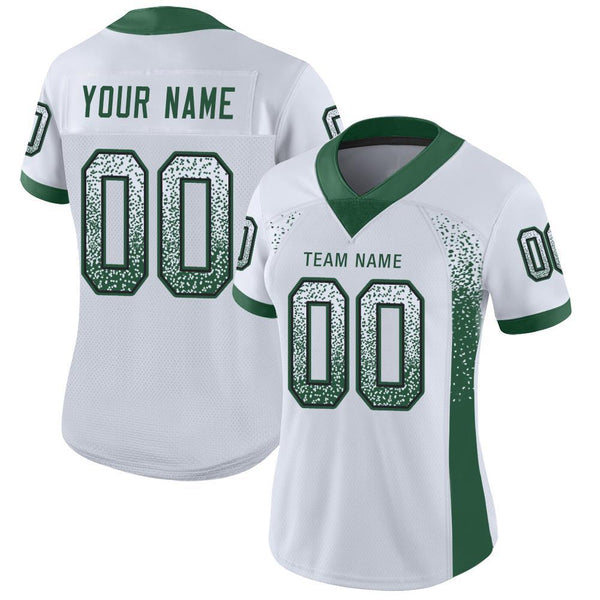 Custom White Grass Green-Black Drift Fashion Football Jersey alternate
